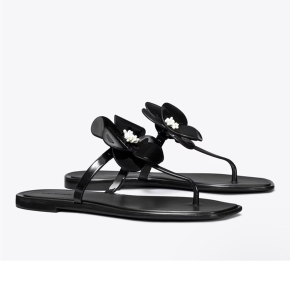 Tory Burch Shoes - Tory Burch Black Floral Sandals